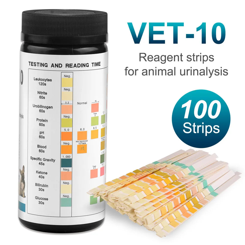 Pet Urine Test Strips – 10 Parameter Dog & Cat Health Check