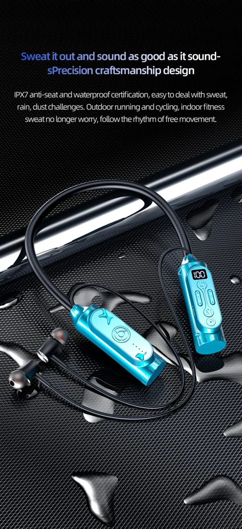 Luxuglow Bluetooth 5.3 Neckband – ANC, 12000mAh, IPX7