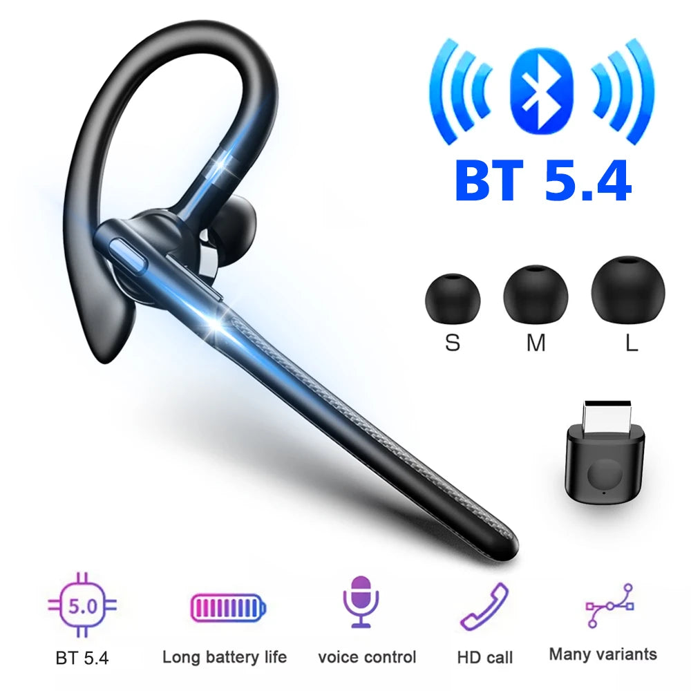 Occkic Bluetooth 5.4 Ear-Hook Headset – ENC Noise Cancelling & 48h Battery