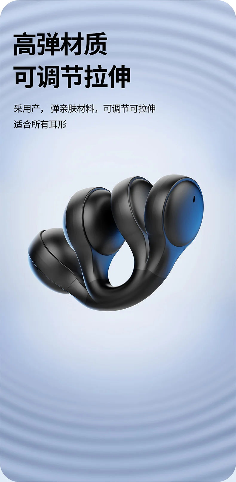 HUOMTONG Wireless Ear Clip Headphones – ANC, Sports, Gaming