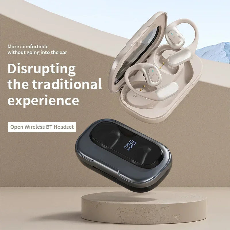 GUJIU Bluetooth 5.3 Ear Hook Headphones – Waterproof & Mic