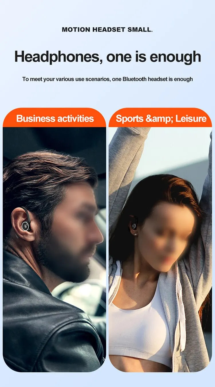 S10 Single-Ear Bluetooth 5.2 Headset – Sports, Noise Reduction