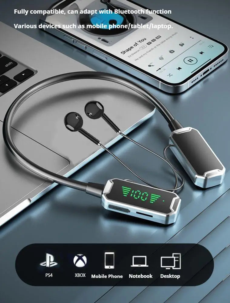 Newmsnr Bluetooth 5.4 Neckband – ANC, 30H Playtime, LED