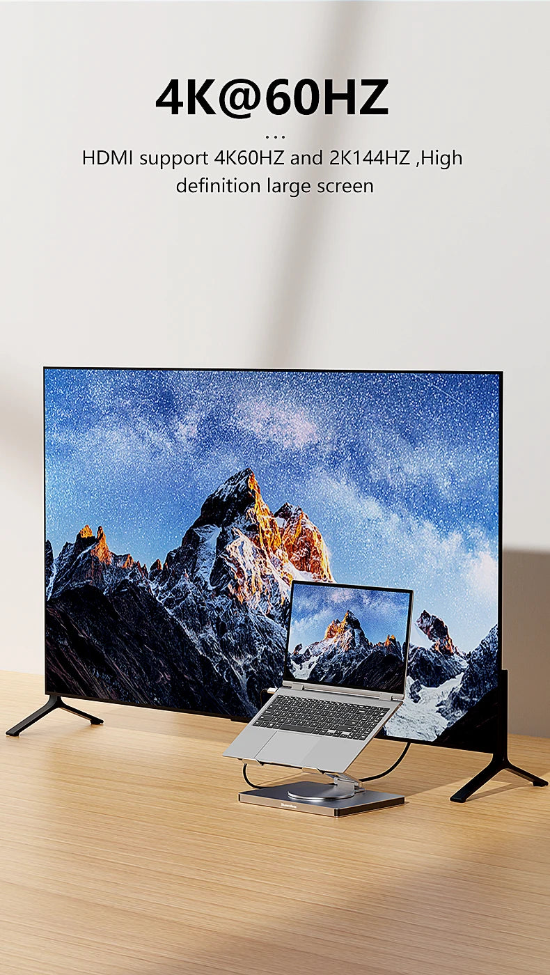 Blueendless 10-in-1 USB-C Laptop Stand Hub with HDMI, PD 100W & Ethernet