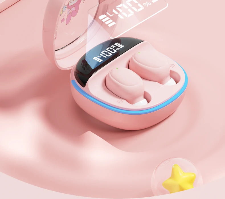 Hello Kitty TWS Earphones – Bluetooth 5.3, ANC, Waterproof