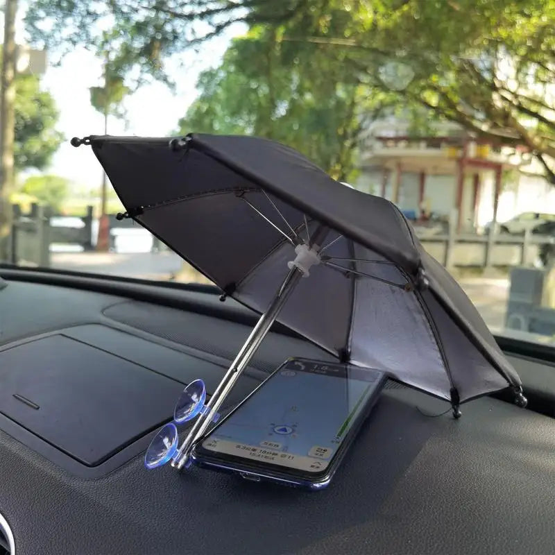 Mini Phone Umbrella Sunshade – Anti-Glare & Rain Shield with Suction Cup