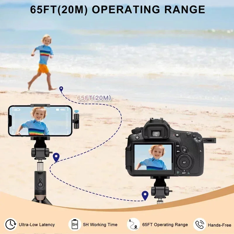 VIKEFON K9 Wireless Lavalier Microphone – Dual-Compatible Bluetooth Mic for iPhone & Android