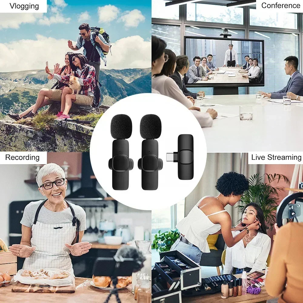 VIKEFON K9 Wireless Lavalier Microphone – Dual-Compatible Bluetooth Mic for iPhone & Android
