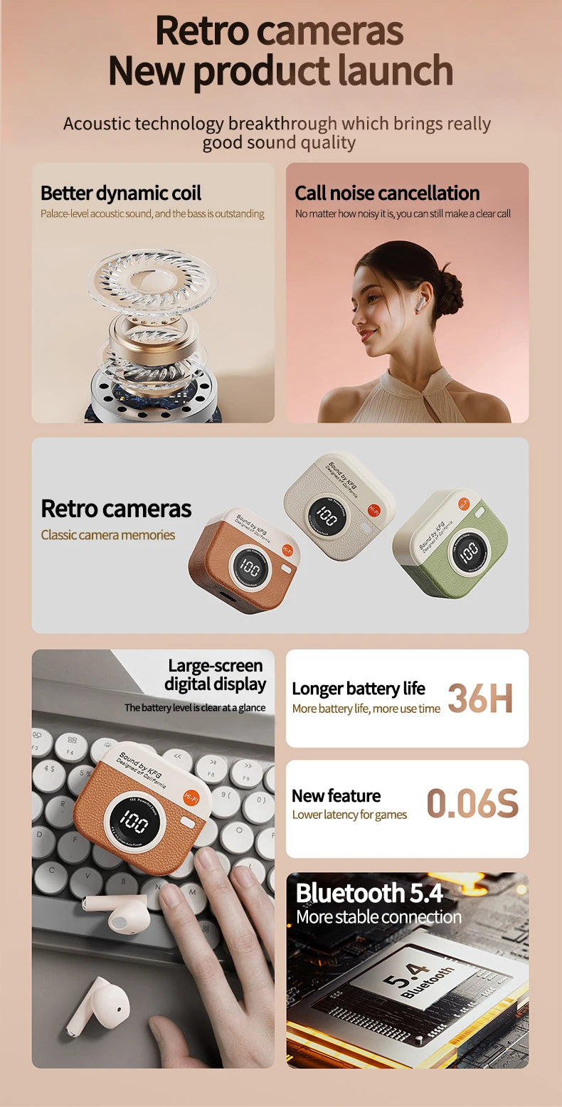 🎧 Game Wireless Earbuds with Noise Cancelling – Long Battery Life