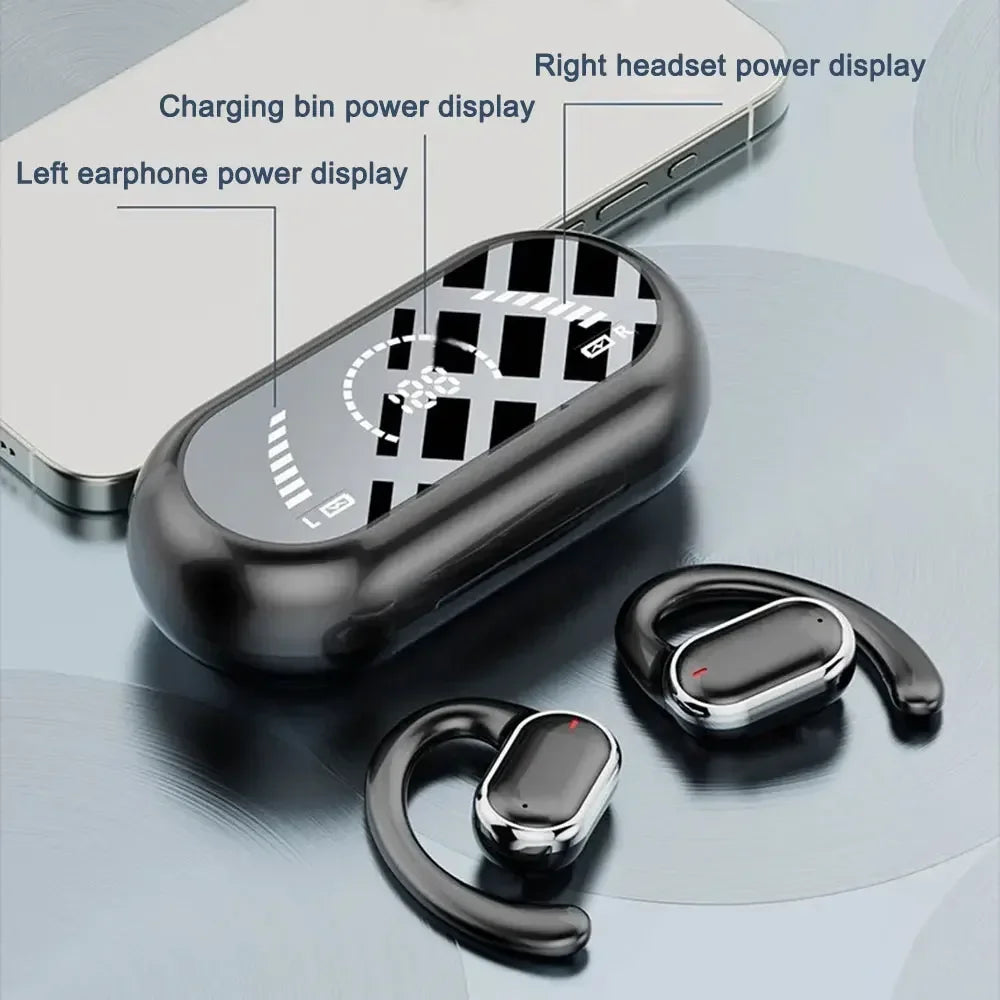 VYOPBC X91 Bluetooth 5.3 Ear Hook Earphones – Noise Cancelling & Mic