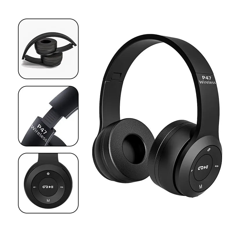 Briame P47 Bluetooth 5.0 Headphones – Foldable HiFi Stereo Over-Ear Wireless Headset with Mic