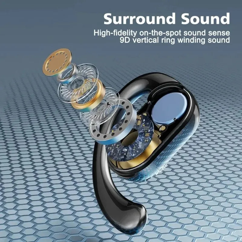 VYOPBC X91 Bluetooth 5.3 Ear Hook Earphones – Noise Cancelling & Mic