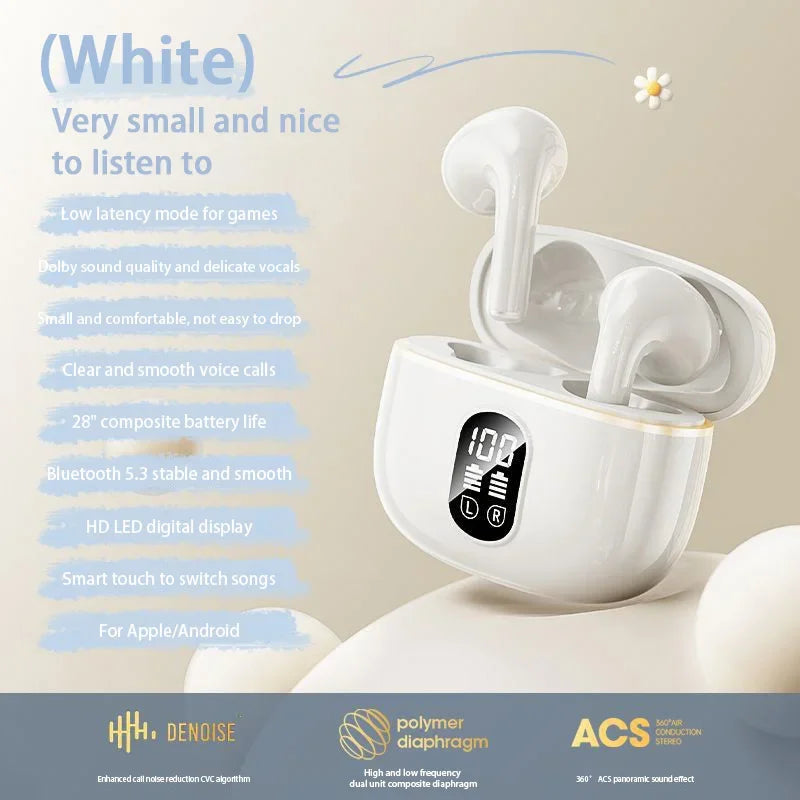 DIXSG TWS Bluetooth 5.2 Earphones – ANC, Touch Control, Low Latency