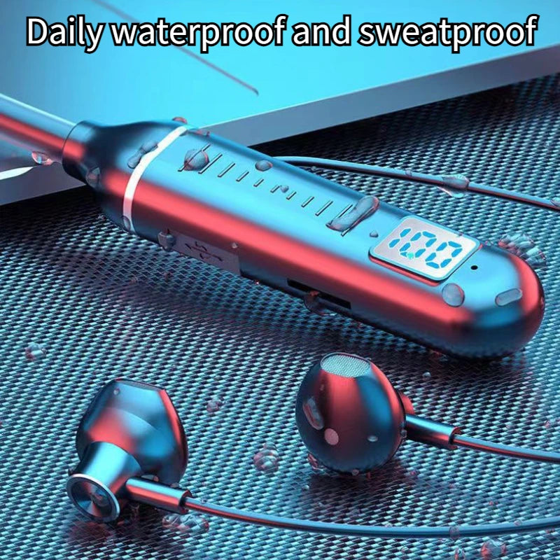 DIXSG Bluetooth 5.2 Neckband – HiFi, LED Display, Waterproof