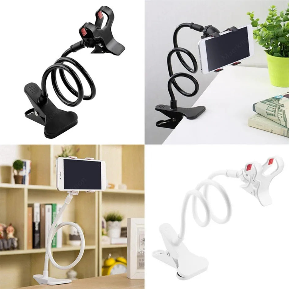 Flexible 28" Gooseneck Phone Holder – 360° Lazy Clip Stand for Bed & Desk
