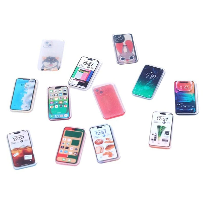 Miniature Mobile Phone Set – 5pcs for 1:6 & 1:12 Dollhouses & Dioramas