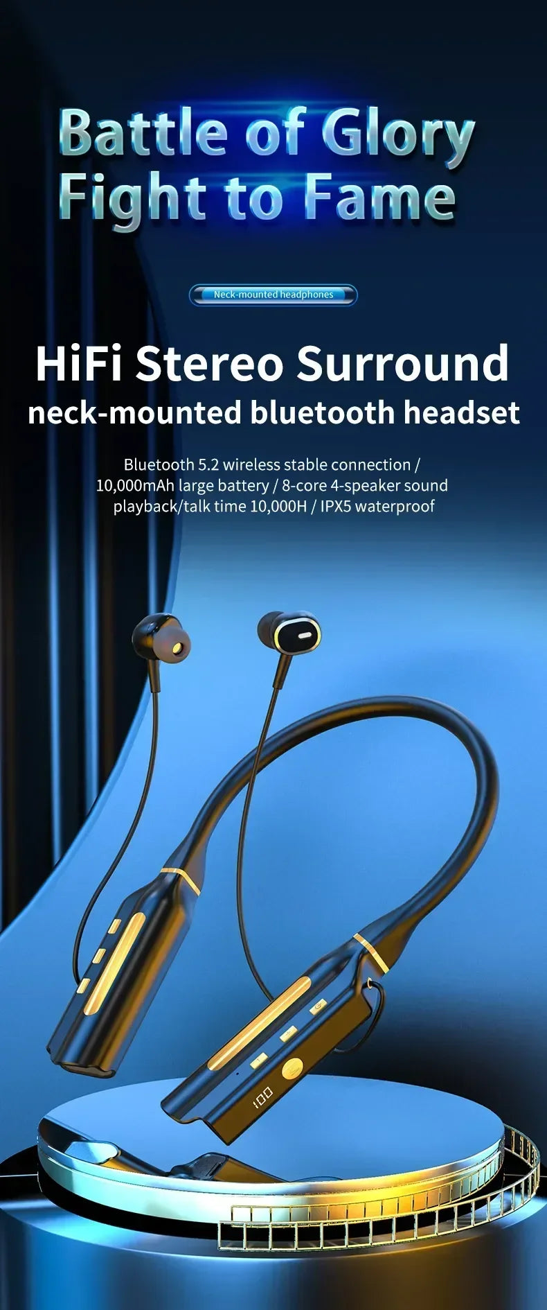Luxuglow Wireless In-Ear – 10000mAh Noise Cancelling Bluetooth