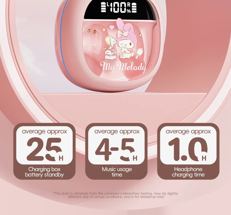 Hello Kitty TWS Earphones – Bluetooth 5.3, ANC, Waterproof