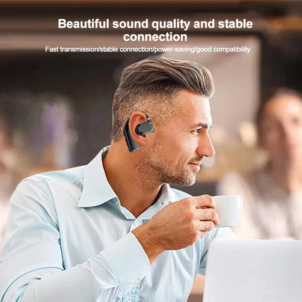CUGUU Air Conduction Bluetooth 5.3 Headset – Open-Ear, 15H Battery, Rotatable Ear-Hook