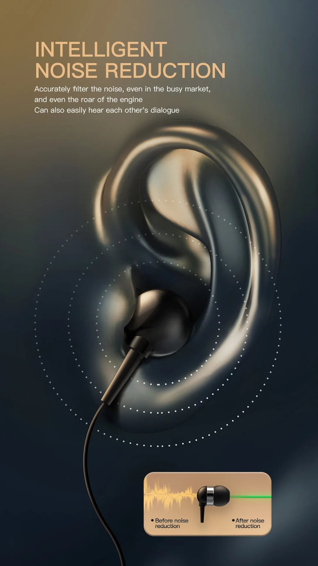 DENREEL Bluetooth 5.2 In-Ear Earphones – Noise Cancelling & 20h Battery