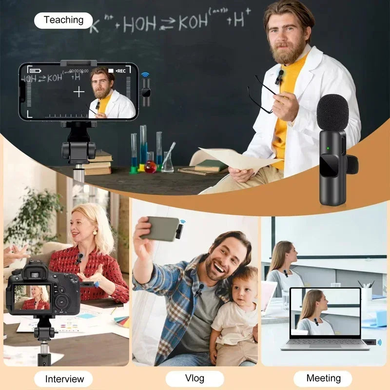 VIKEFON K9 Wireless Lavalier Microphone – Dual-Compatible Bluetooth Mic for iPhone & Android