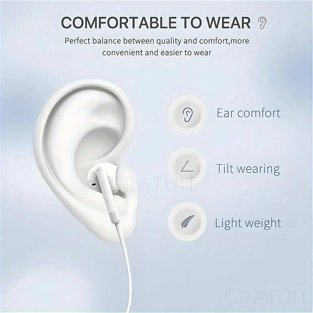 KADIXI Wired In-Ear Headphones with Mic & Volume Control – 3.5mm Earbuds for Phone, Laptop, Tablet