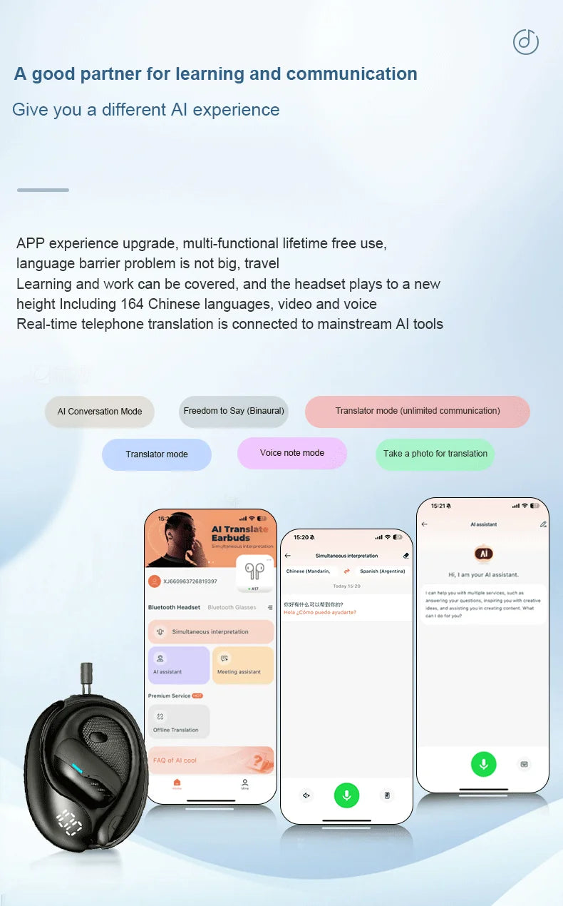WJOY Translation Earbuds – 144 Languages, Bluetooth 5.4 – audio-accessory