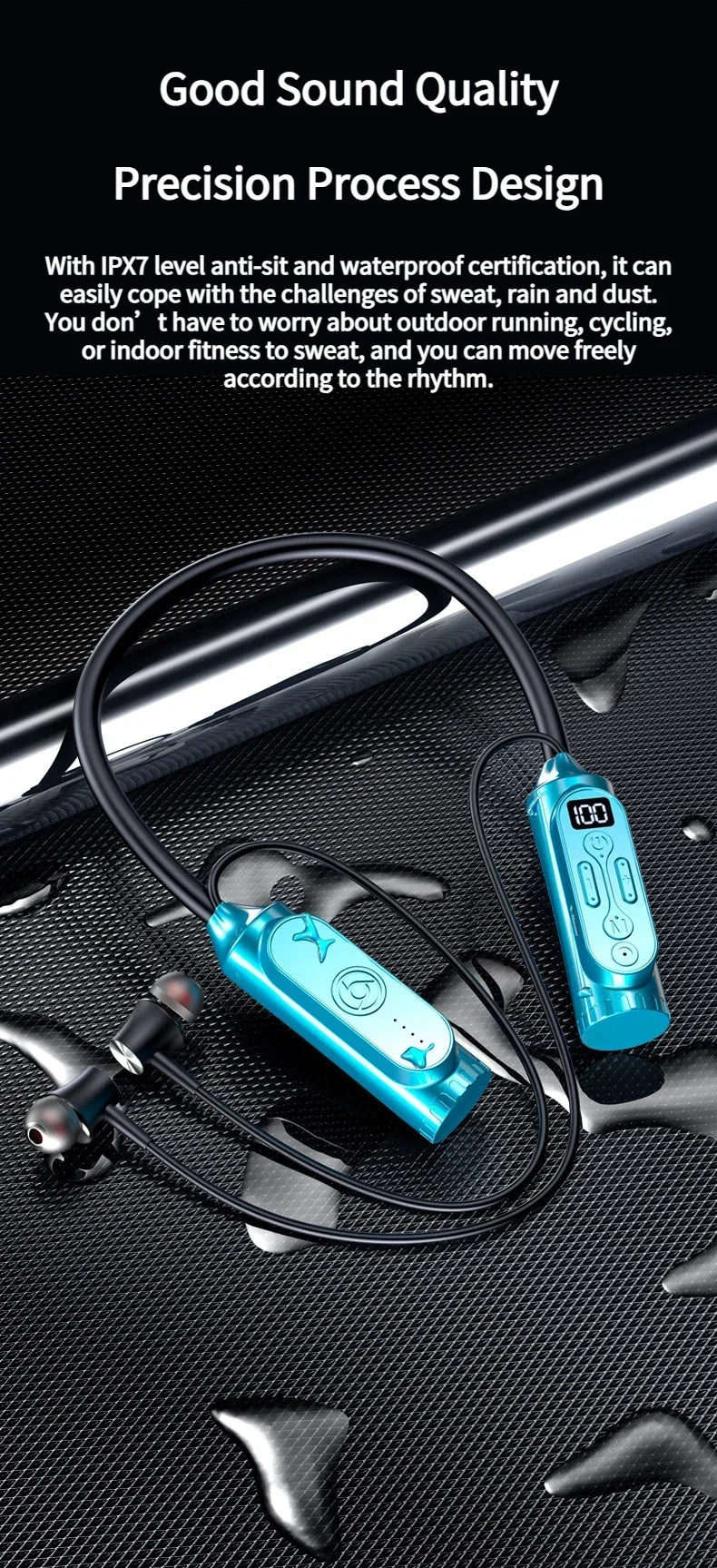 Luxuglow Bluetooth 6.0 Neckband – ANC, 12000mAh, IPX7