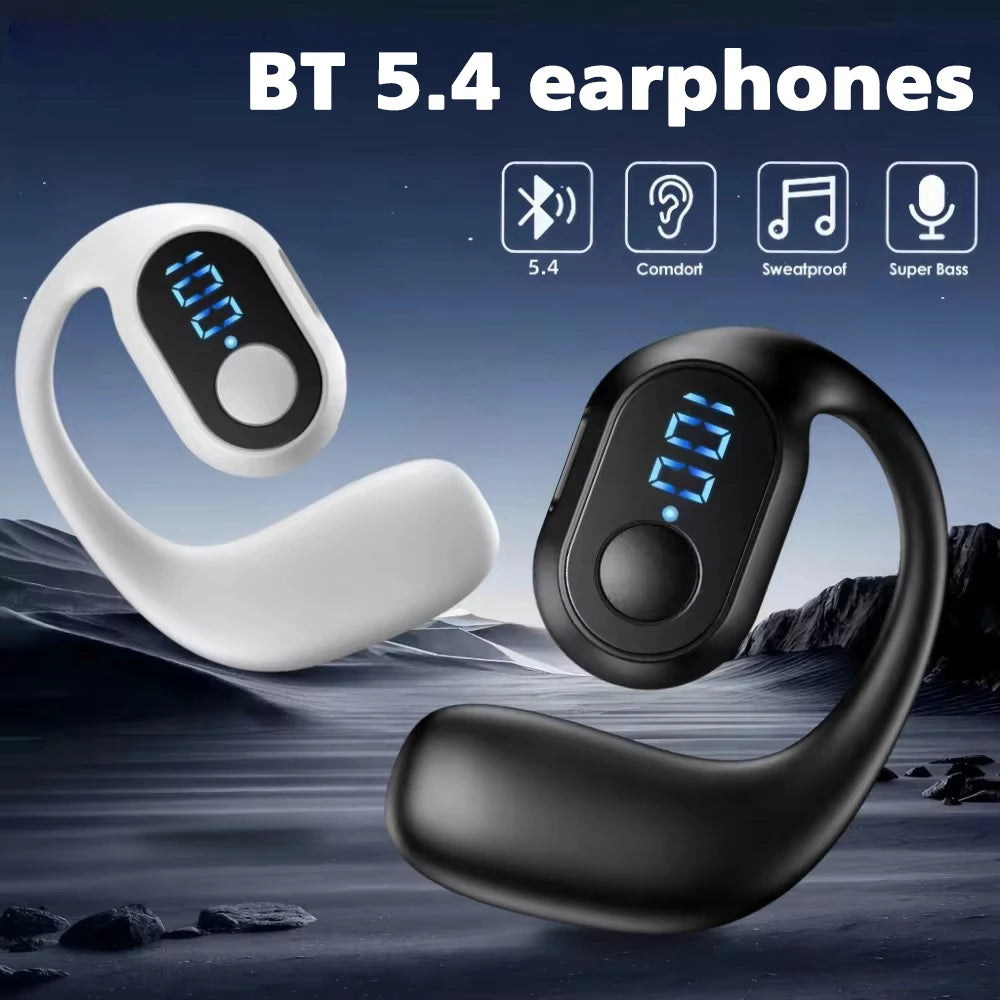 CUGUU Bluetooth 5.4 Ear Hook Headset – Single Ear, HiFi, Waterproof