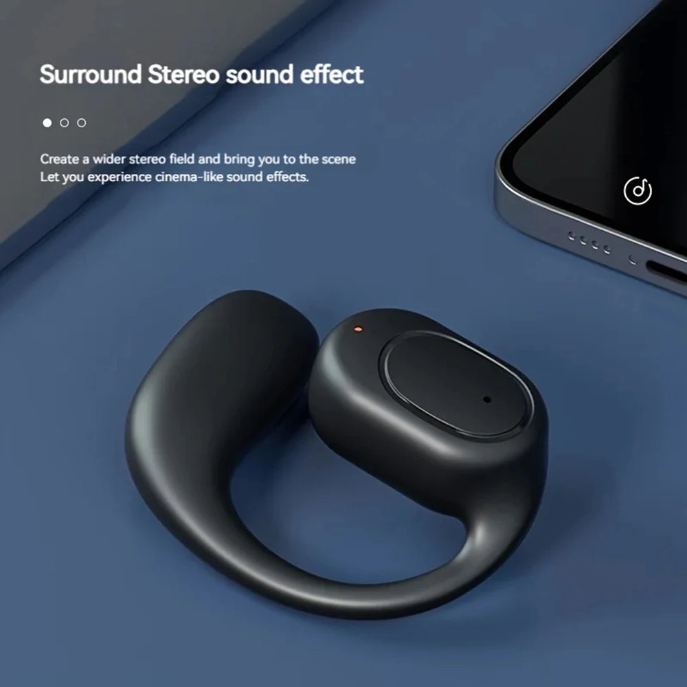 CUGUU Bluetooth 5.4 Ear Hook Headset – Single Ear, HiFi, Waterproof