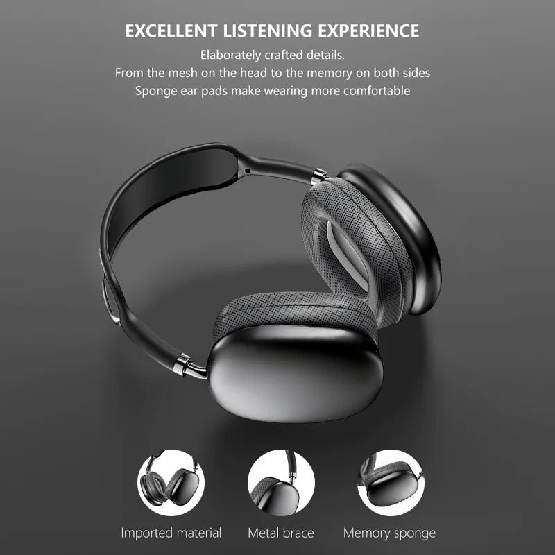 felfial P9 Wireless Bluetooth Headphones with TF Card Slot – Over-Ear Stereo Sound