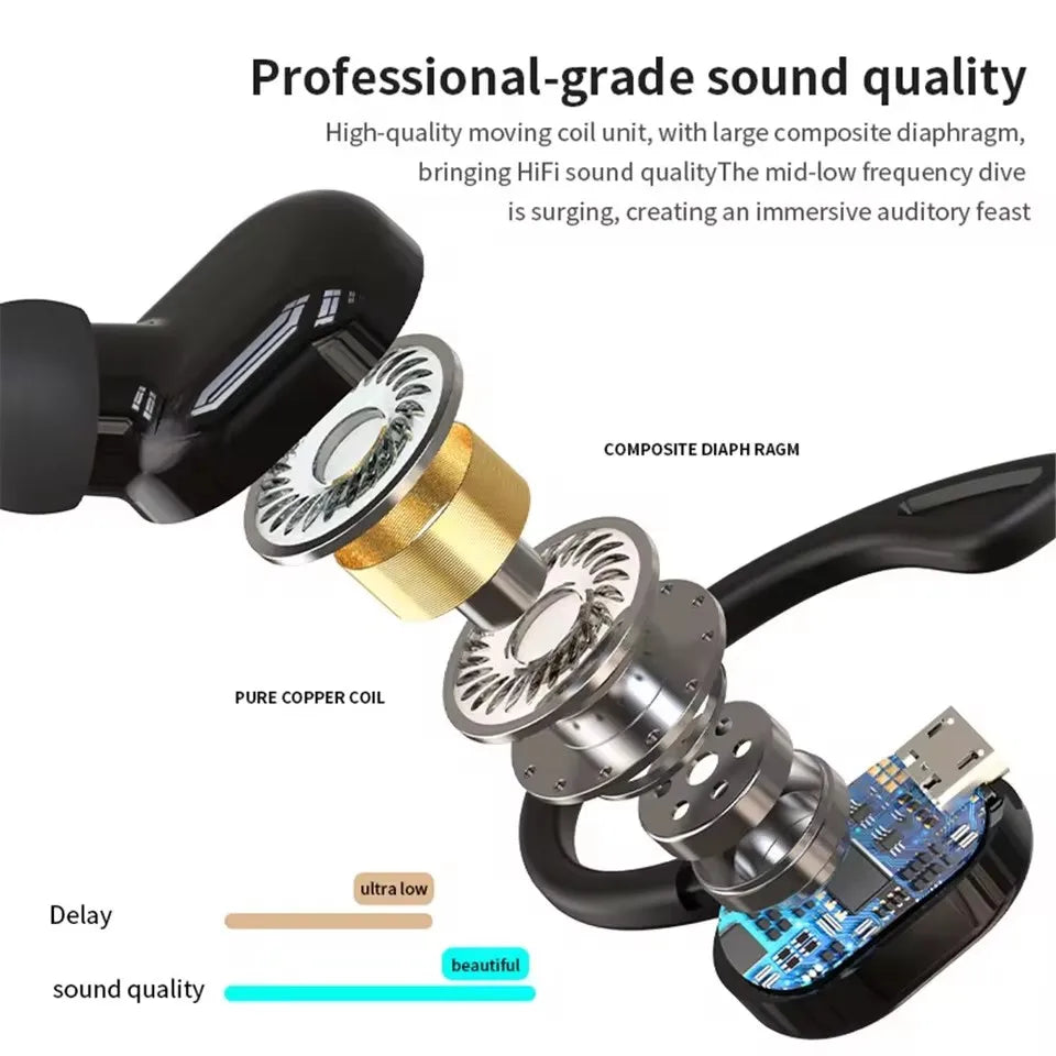MEZSN OWS Ear Hook Headphones – Bluetooth, ANC, Lightweight