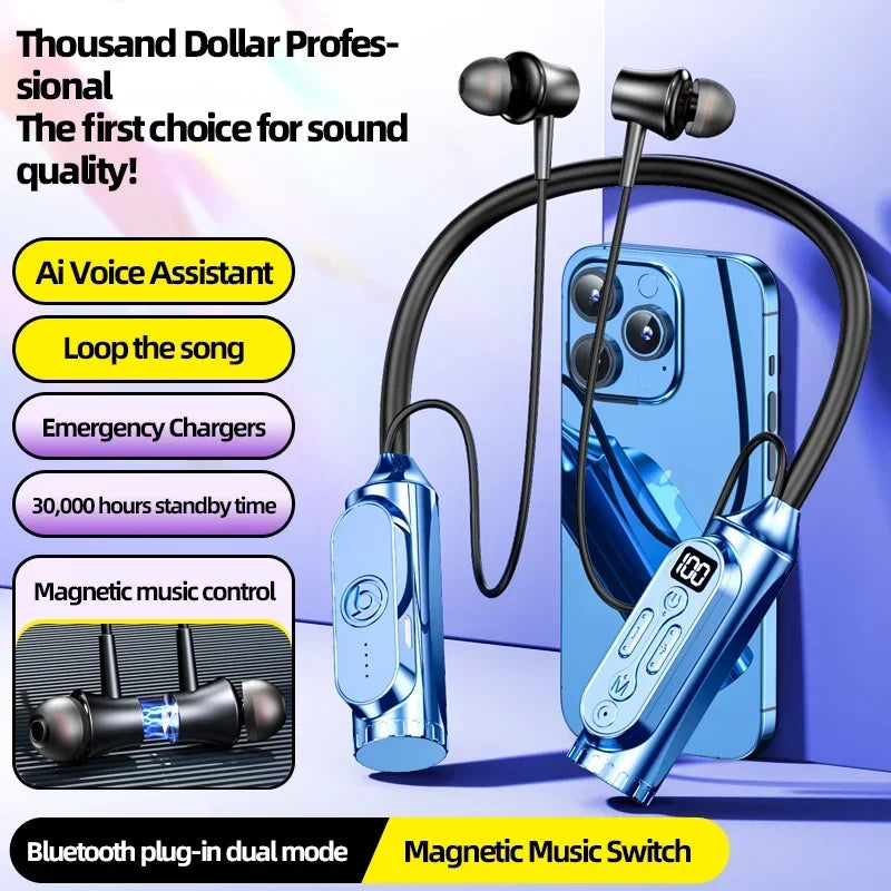 Luxuglow Bluetooth 5.3 Neckband – ANC, 12000mAh, IPX7