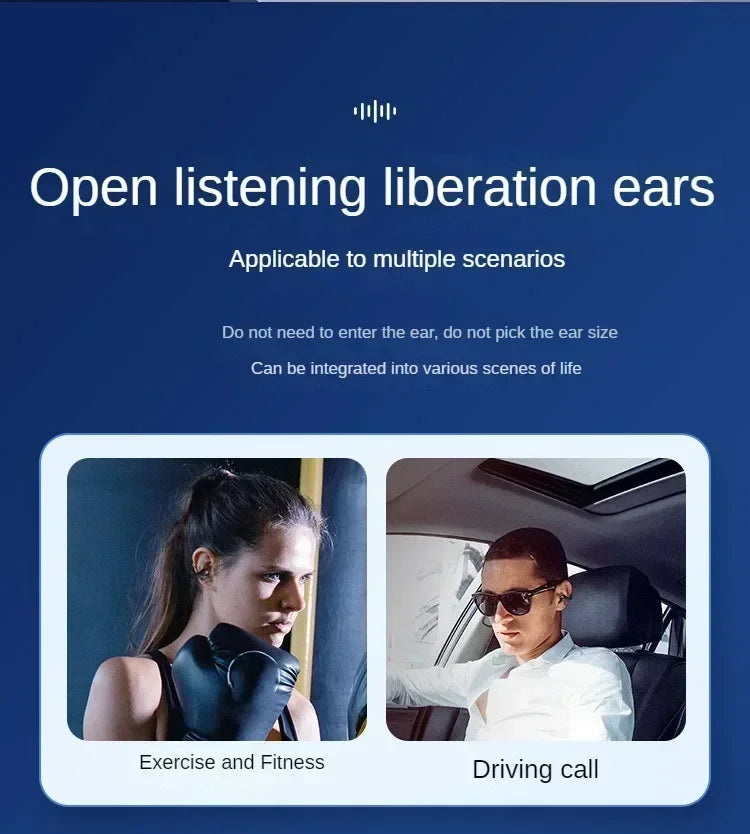 ZONGJI Bluetooth 5.3 Ear Hook Earphones – ANC, Dual Mode