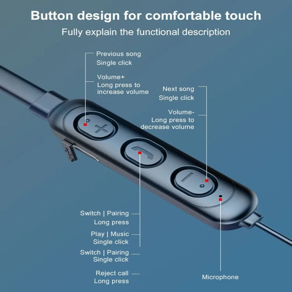 DITIPOO Neckband Bluetooth Earphones – ANC, Stereo Sound