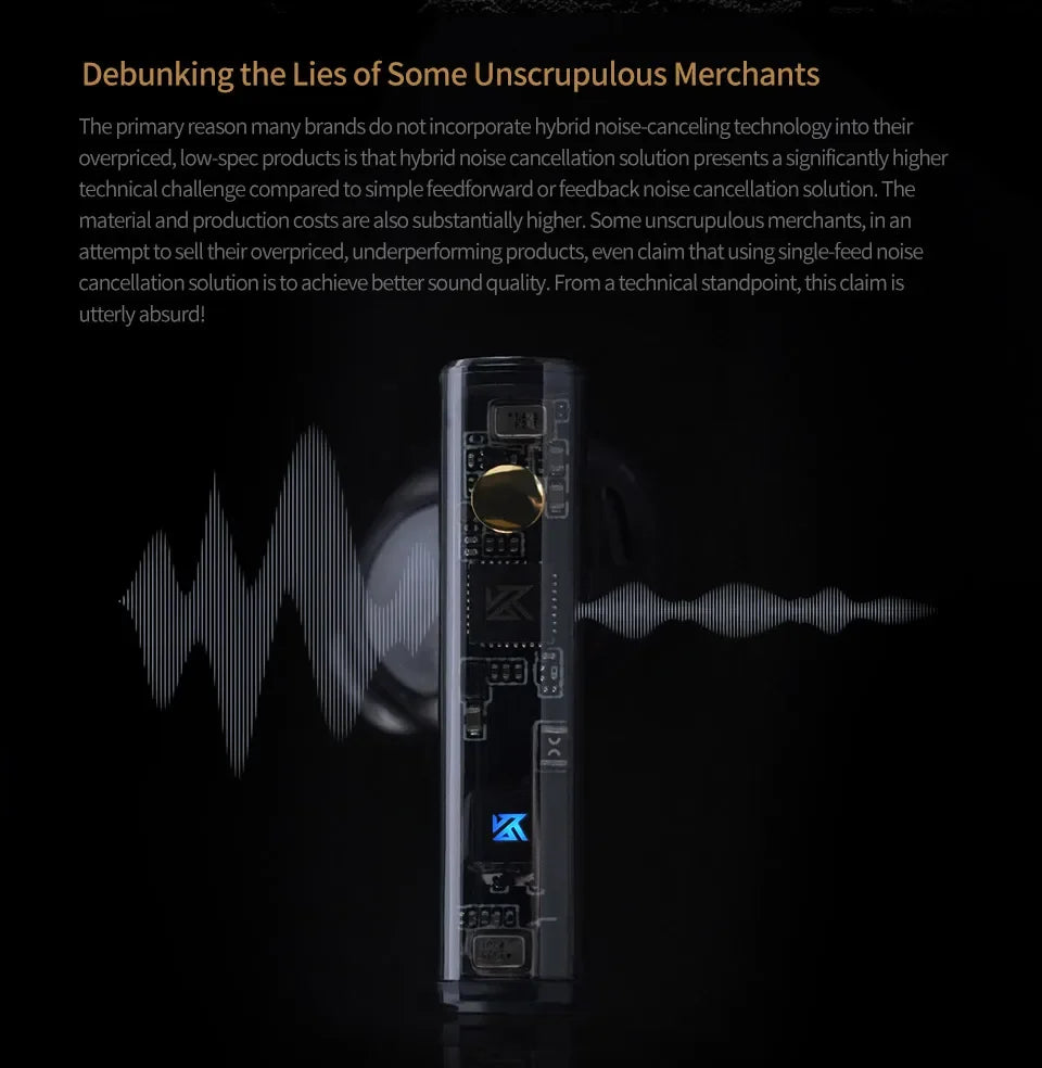 KZ Carol TWS Earphones – Hybrid ANC, 42H Battery, Low Latency