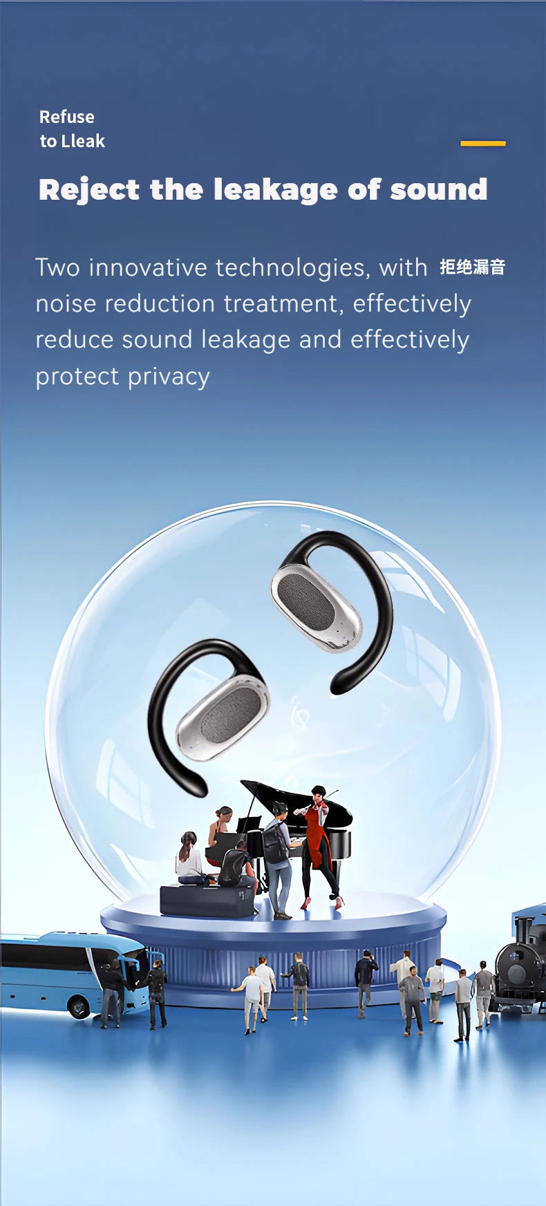 Air Basics Y7 Ear Hook Bluetooth Headset – HD Stereo & Sweatproof
