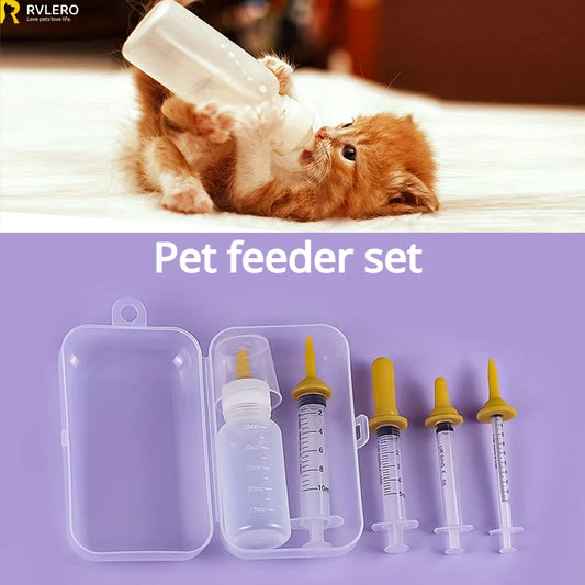 “Newborn Pet Feeder Set – Syringe & Bottle Kit for Puppies & Kittens”