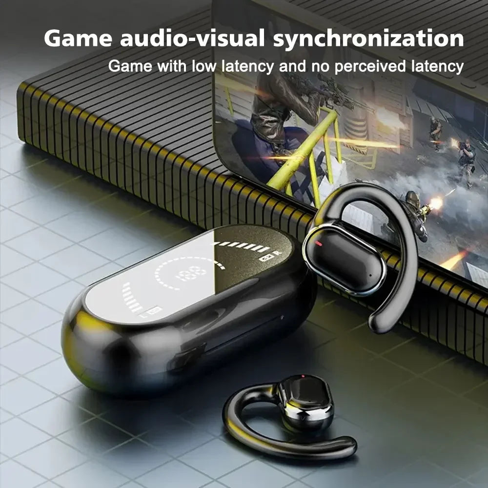 VYOPBC X91 Bluetooth 5.3 Ear Hook Earphones – Noise Cancelling & Mic