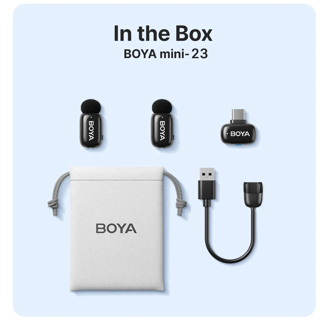 BOYA Mini Wireless Lavalier Mic | iPhone 15/Android/Camera