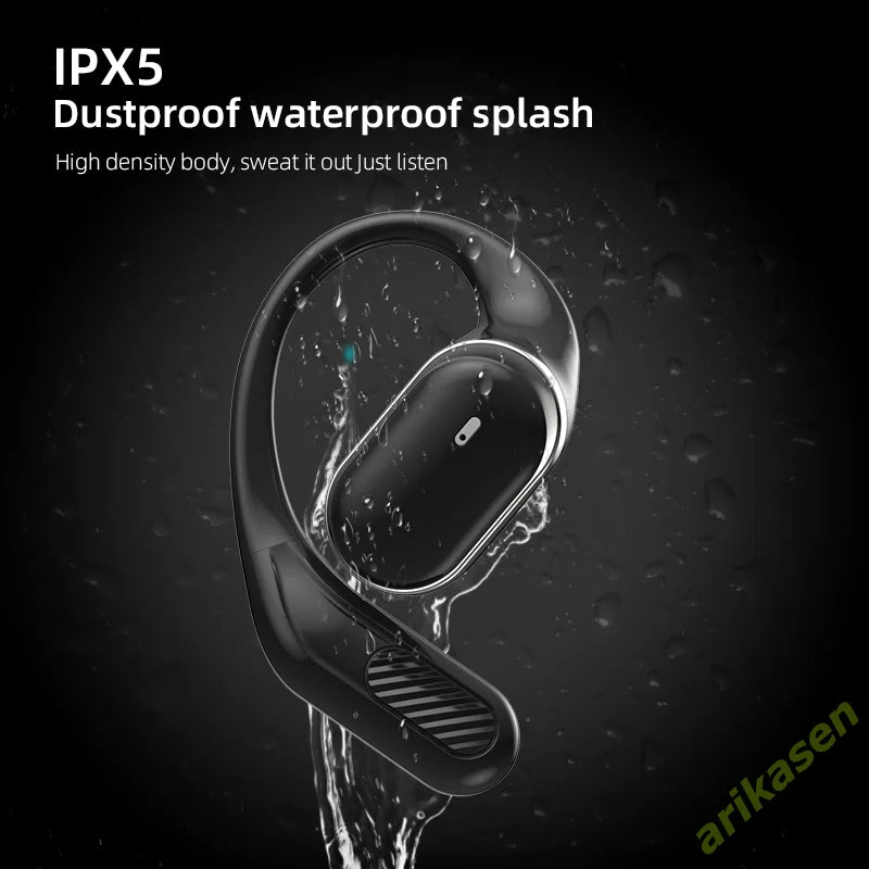 Arikasen Bluetooth 5.3 Open-Ear – 60h Playtime, ENC Mic