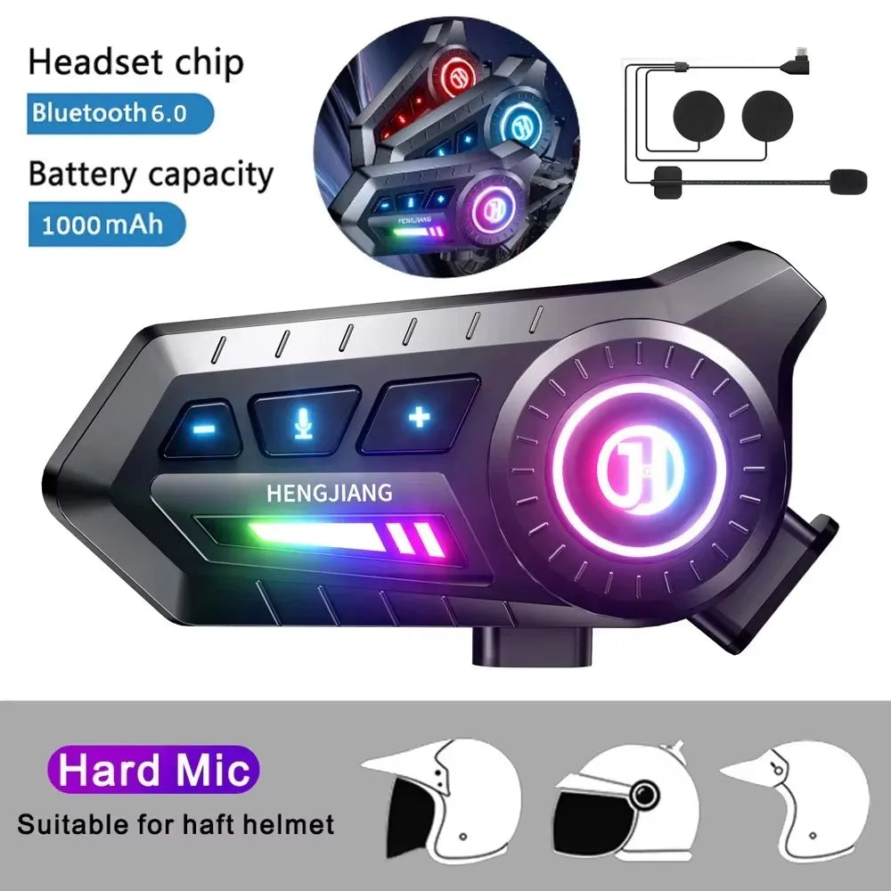 Kebidumei BT12 Motorcycle Helmet Headset – Bluetooth 5.0, Noise Reduction