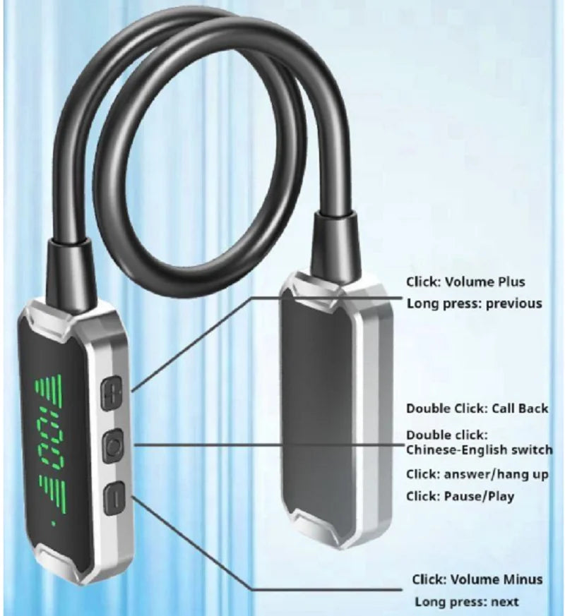 Newmsnr Bluetooth 5.4 Neckband – ANC, 30H Playtime, LED