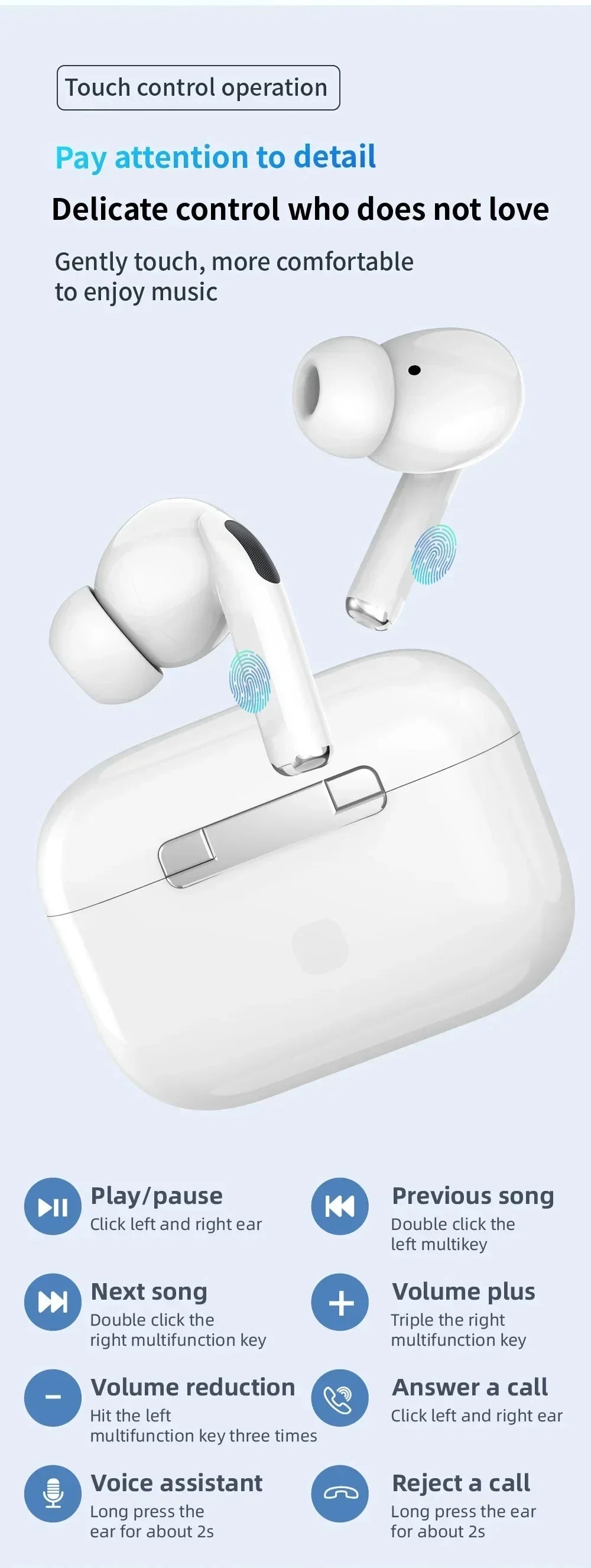 Ear Hook Bluetooth Headphones with Mic & ANC | HiFi Sound