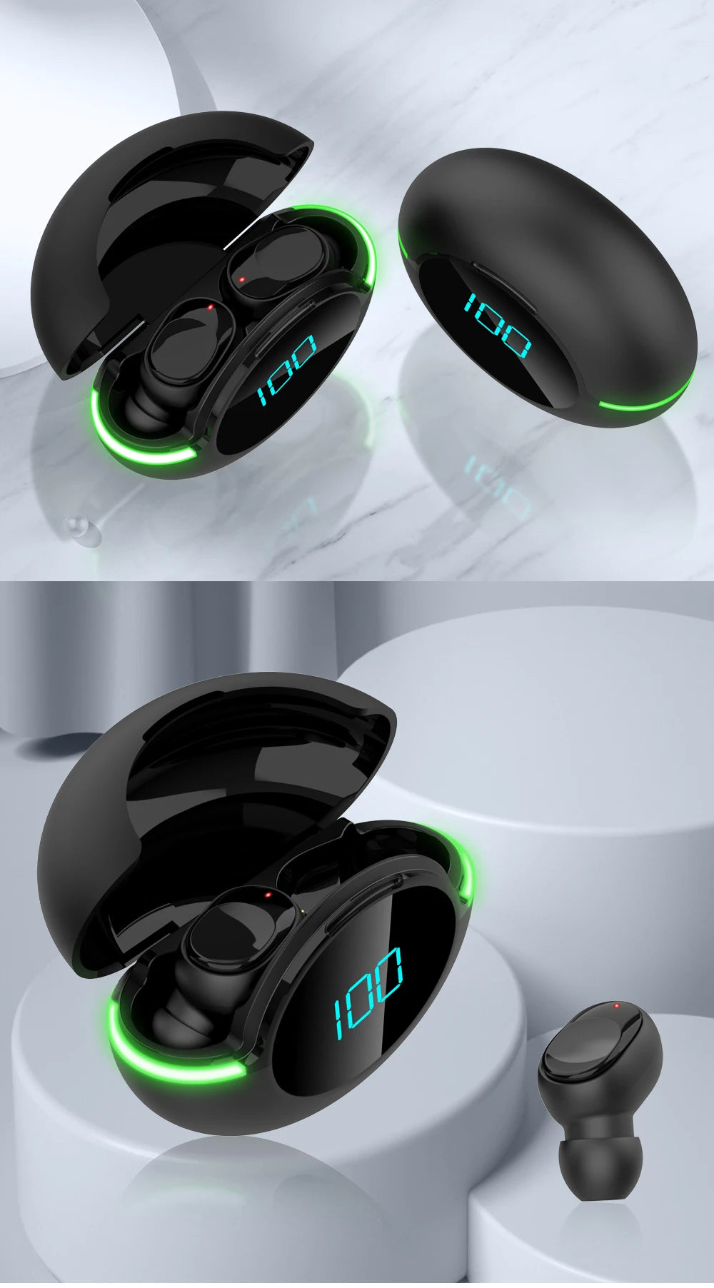 Ballena Y80 Bluetooth 5.1 TWS Earbuds – Noise Cancelling & Mic