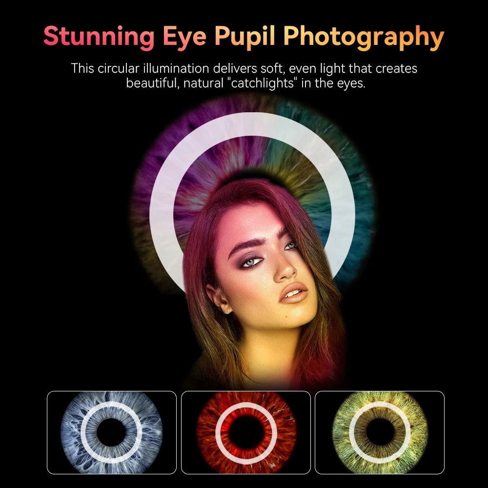 APEXEL Macro Lens Fill Light – 45 Modes, 37mm/52mm Thread