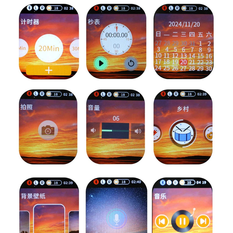 Smart Bluetooth Earphones – ANC, Touch Screen, Long Battery