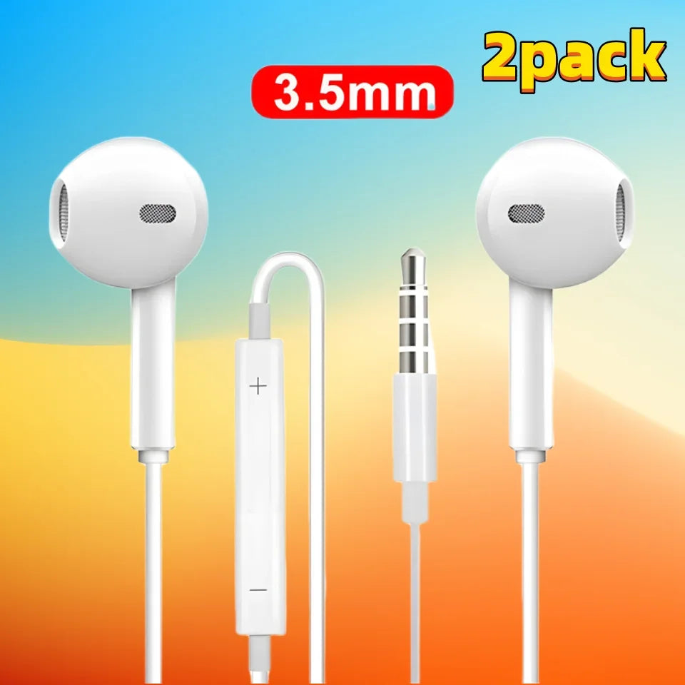 KADIXI Wired In-Ear Headphones with Mic & Volume Control – 3.5mm Earbuds for Phone, Laptop, Tablet