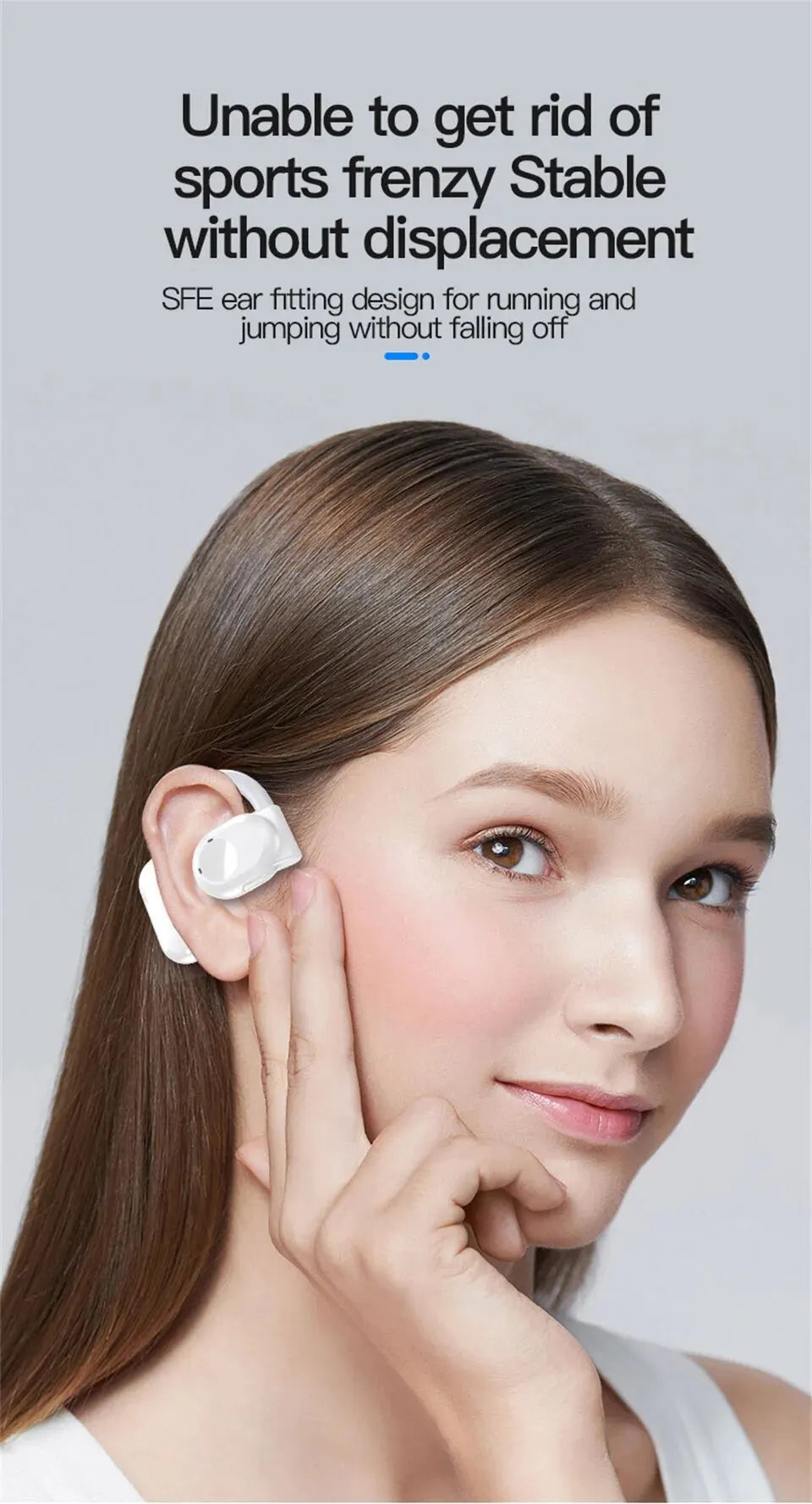 STTKGZD Air Conduction Bluetooth 5.3 Headset – Single-Ear Wireless for Driving & Office