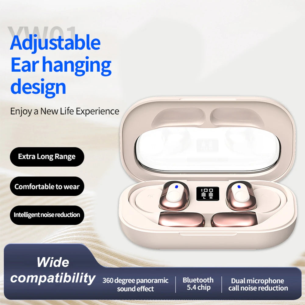 ALLOYSEED Bluetooth 5.4 Earhook Earbuds – 9D Sound, Sports